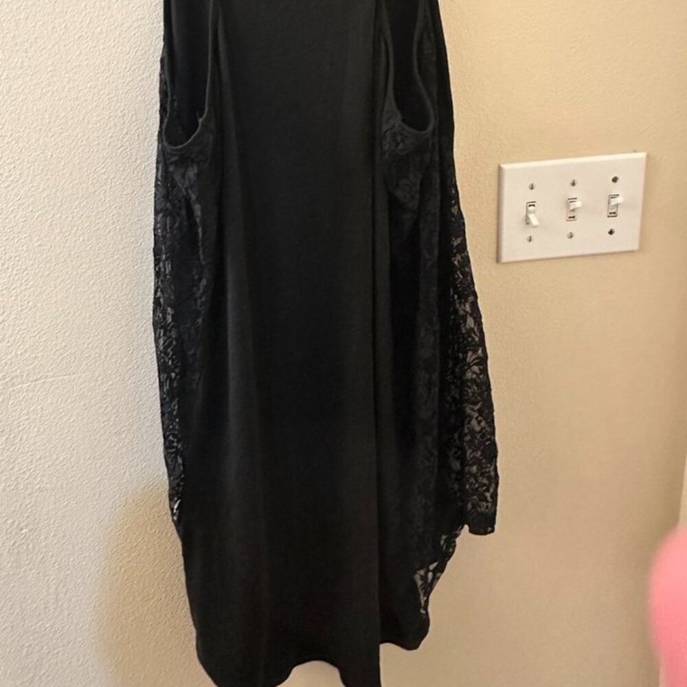 NWOT Shein Black Long Nightgown with Lace Side Panels Size 5X (Plus Size)